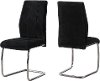 Black and Chrome Dining Room Chair (Set of 2) - Angles