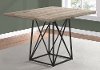 Taupe and Black Metal Dining Room Table - Angles