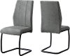 Gray and Black Upholstered Dining Room Chair (Set of 2) - Angles