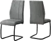 Gray and Black Upholstered Dining Room Chair (Set of 2) - Angles