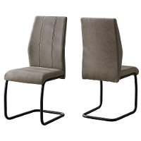 Contemporary Taupe and Black Dining Room Chair (Set of 2) - Angles-3
