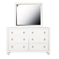 Traditional White Mirror with LED Lights - Bella-3