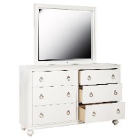 Traditional White Mirror with LED Lights - Bella-4