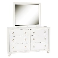 Traditional White Mirror with LED Lights - Bella-6