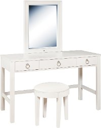 Traditional White Vanity Set with LED Lights - Bella