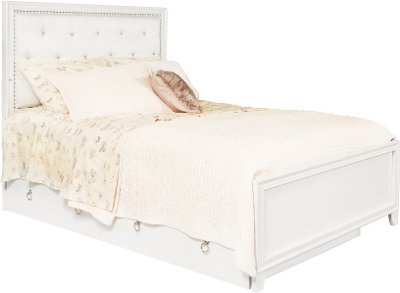 Traditional White Twin Bed - Bella