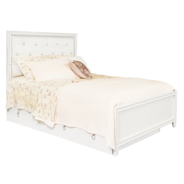 Traditional White Twin Bed - Bella