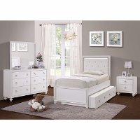 Traditional White 4 Piece Full Bedroom Set - Bella