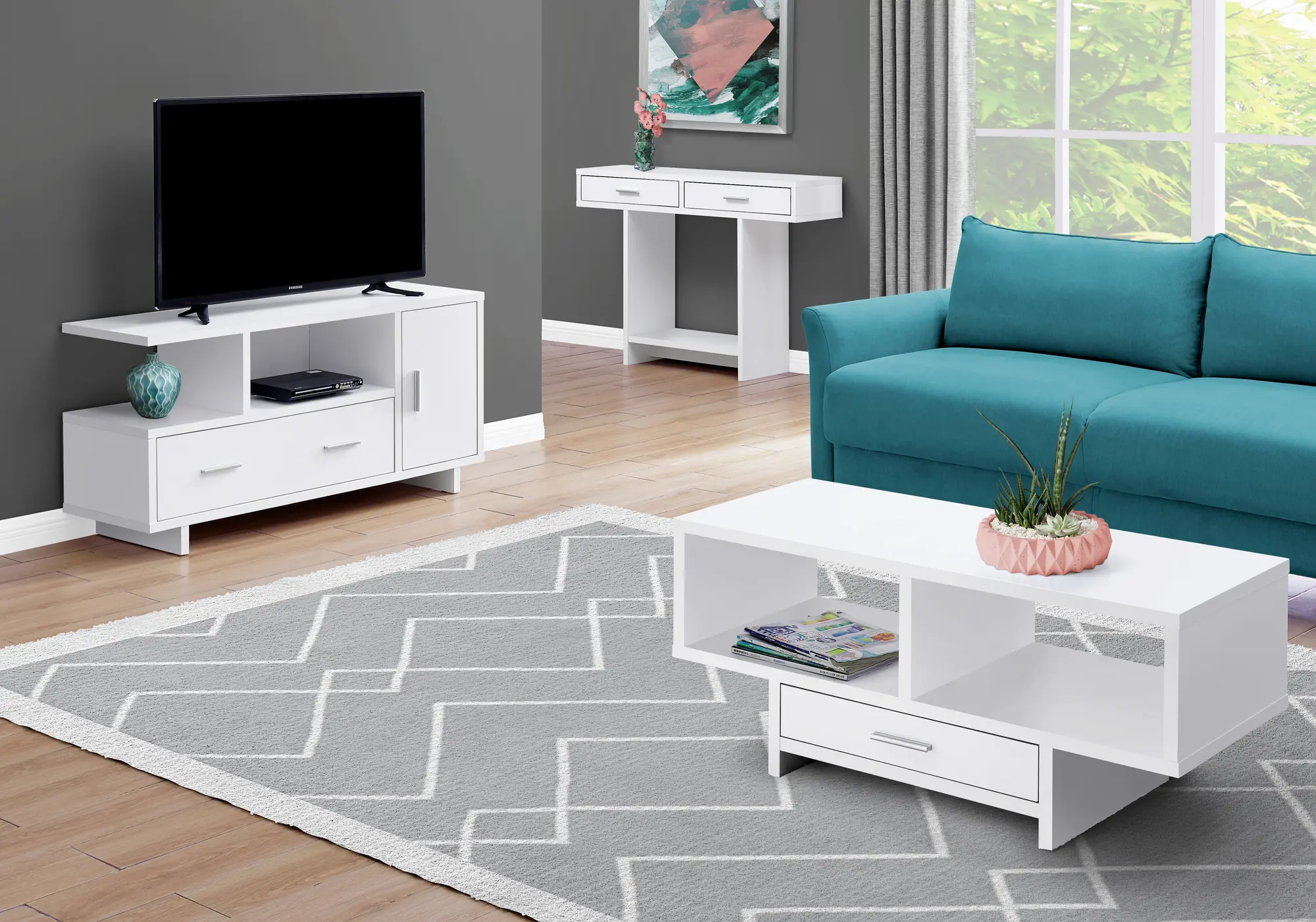 White Storage TV Stand-3