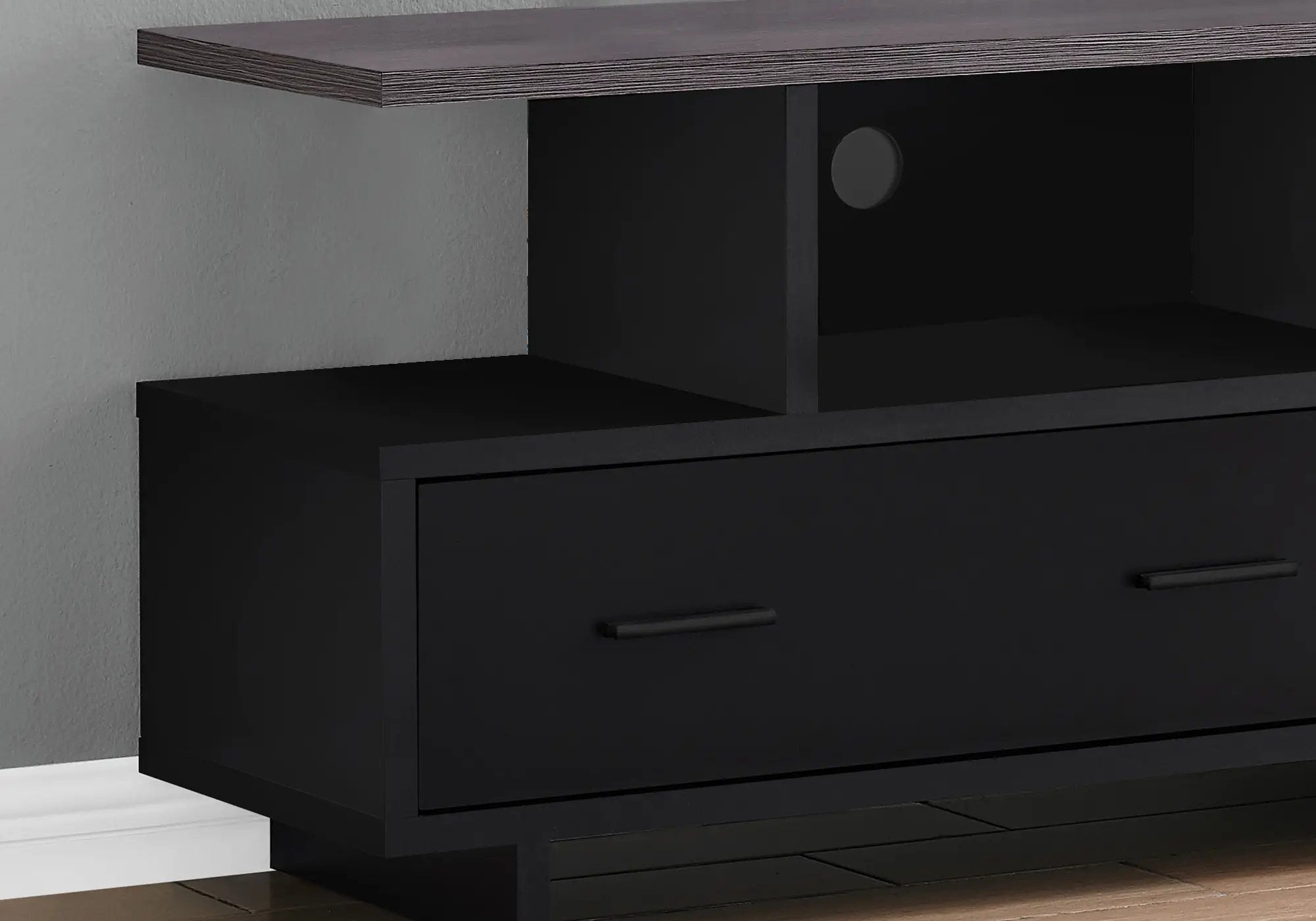 Black and Gray Storage TV Stand-4