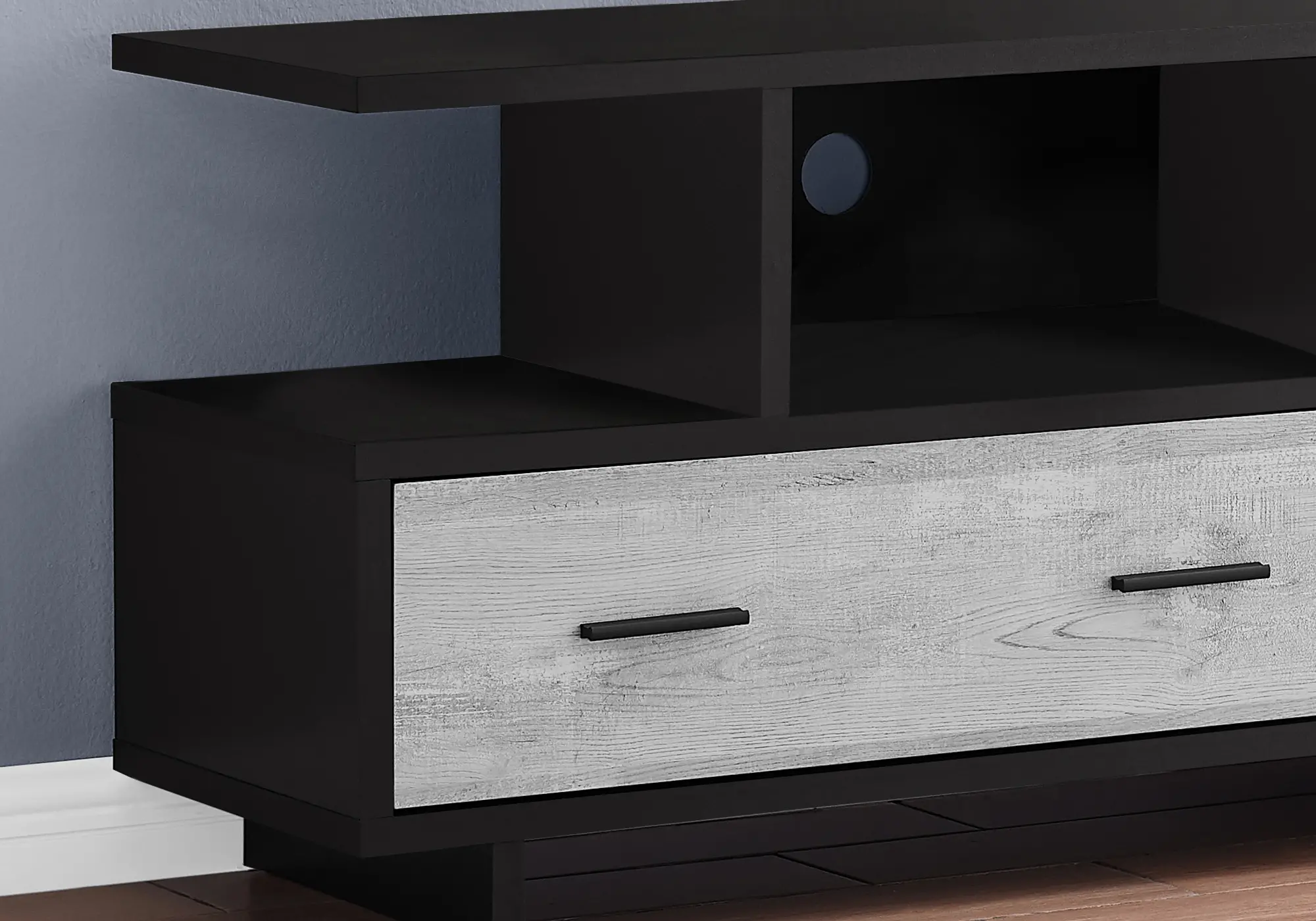 Modern Black and Gray TV Stand-5