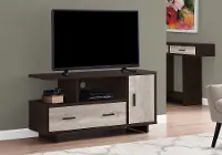 Modern Cappuccino and Taupe TV Stand