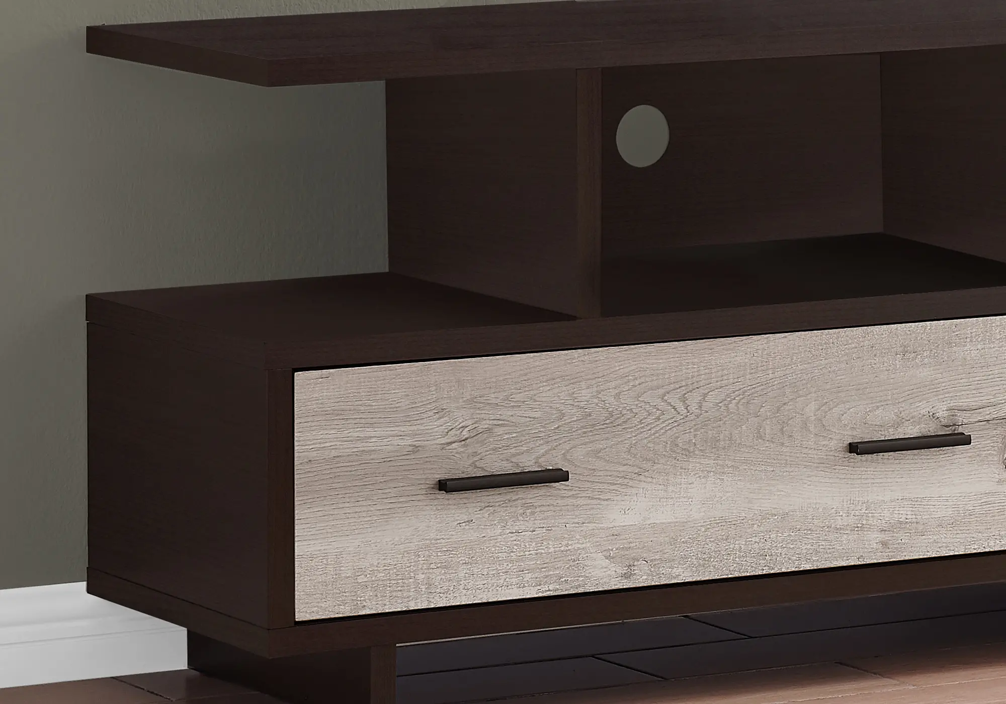 Modern Cappuccino and Taupe TV Stand-4