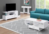 Modern White Coffee Table with Storage - Faye-3