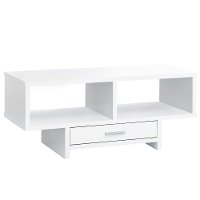 Modern White Coffee Table with Storage - Faye-4