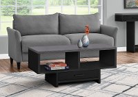 Modern Black and Gray Coffee Table with Storage - Faye