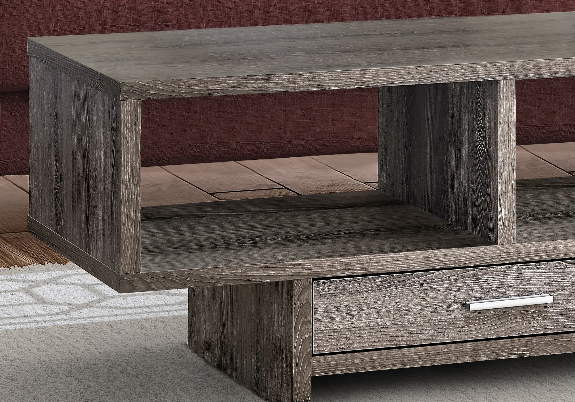 Dark Taupe Modern Coffee Table - Faye-4