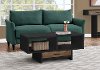 Black and Brown Coffee Table with Storage - Faye