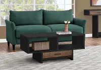 Black and Brown Coffee Table with Storage - Faye