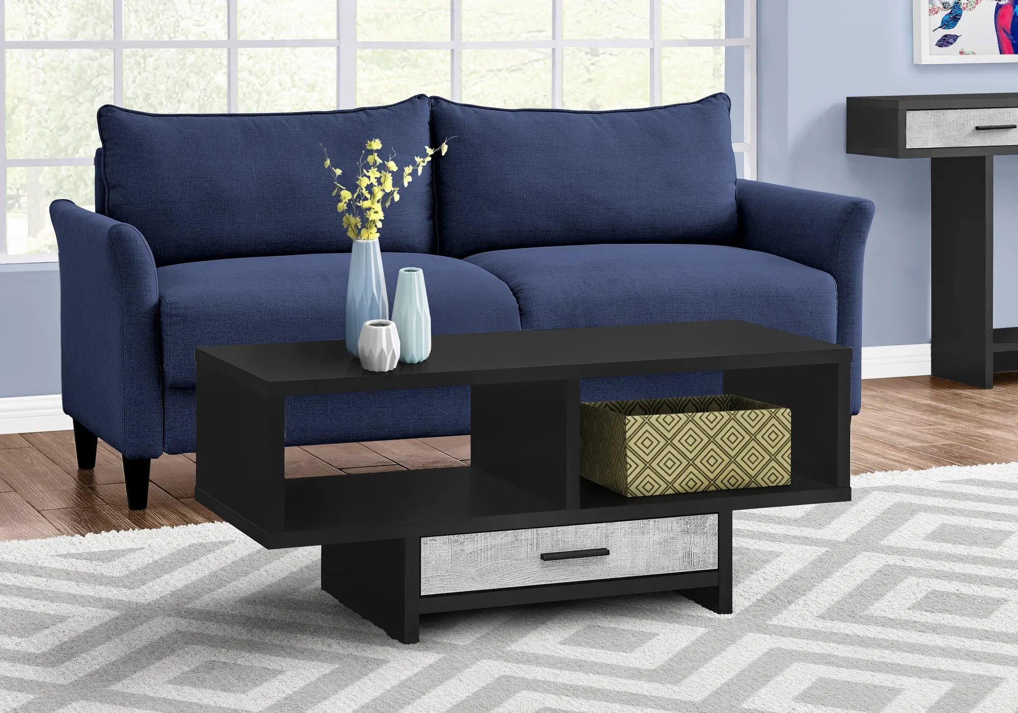 Modern Black and Gray Coffee Table - Faye-1