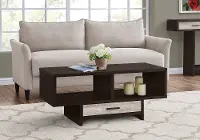Cappuccino and Taupe Coffee Table with Storage