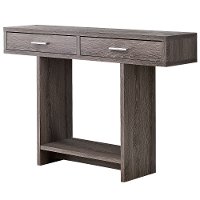 Modern Dark Taupe Accent Table with Drawers - Harrington