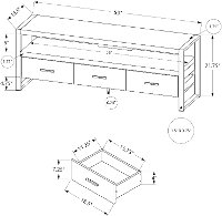 Industrial Black 3 Drawer TV Stand-5