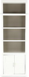 32 Inch Modern White Bookcase with Doors - Catalina