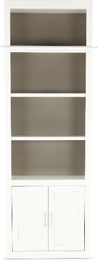 32 Inch Modern White Bookcase with Doors - Catalina