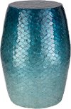 BUO-001 Handcrafted Ombre Blue Capiz Shell Stool