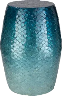 BUO-001 Handcrafted Ombre Blue Capiz Shell Stool
