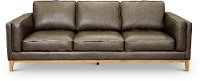Mid Century Modern Storm Gray Leather Sofa - Shanna