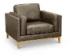 Shanna Mid Century Modern Gray Leather Chair