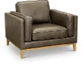 Shanna Mid Century Modern Gray Leather Chair