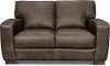 Contemporary Brown Leather Loveseat - Dakota