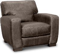 Contemporary Brown Leather Chair - Dakota