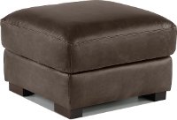 Contemporary Brown Leather Ottoman - Dakota