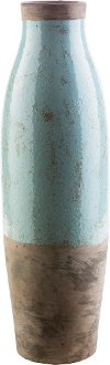 LCL600-L 24 Inch Sage Green and Dark Brown Ceramic Vase