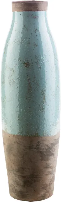 LCL600-L 24 Inch Sage Green and Dark Brown Ceramic Vase