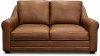 Contemporary Brown Leather Loveseat - Panama