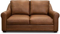 Contemporary Brown Leather Loveseat - Panama