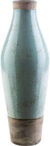 LCL600-M 19 Inch Sage Green and Dark Brown Ceramic Vase