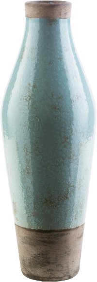 LCL600-M 19 Inch Sage Green and Dark Brown Ceramic Vase