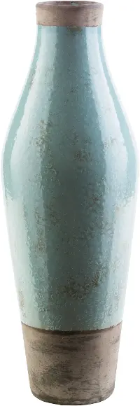 LCL600-M 19 Inch Sage Green and Dark Brown Ceramic Vase