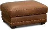 Contemporary Brown Leather Ottoman - Panama
