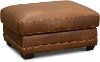 Contemporary Brown Leather Ottoman - Panama