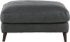 Contemporary Gray Leather Cocktail Ottoman - Caruso