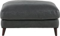 Contemporary Gray Leather Cocktail Ottoman - Caruso