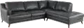 Caruso Gray Leather 2 Piece Sectional