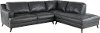 Gray Leather 2 Piece Sectional Sofa with RAF Chaise - Caruso